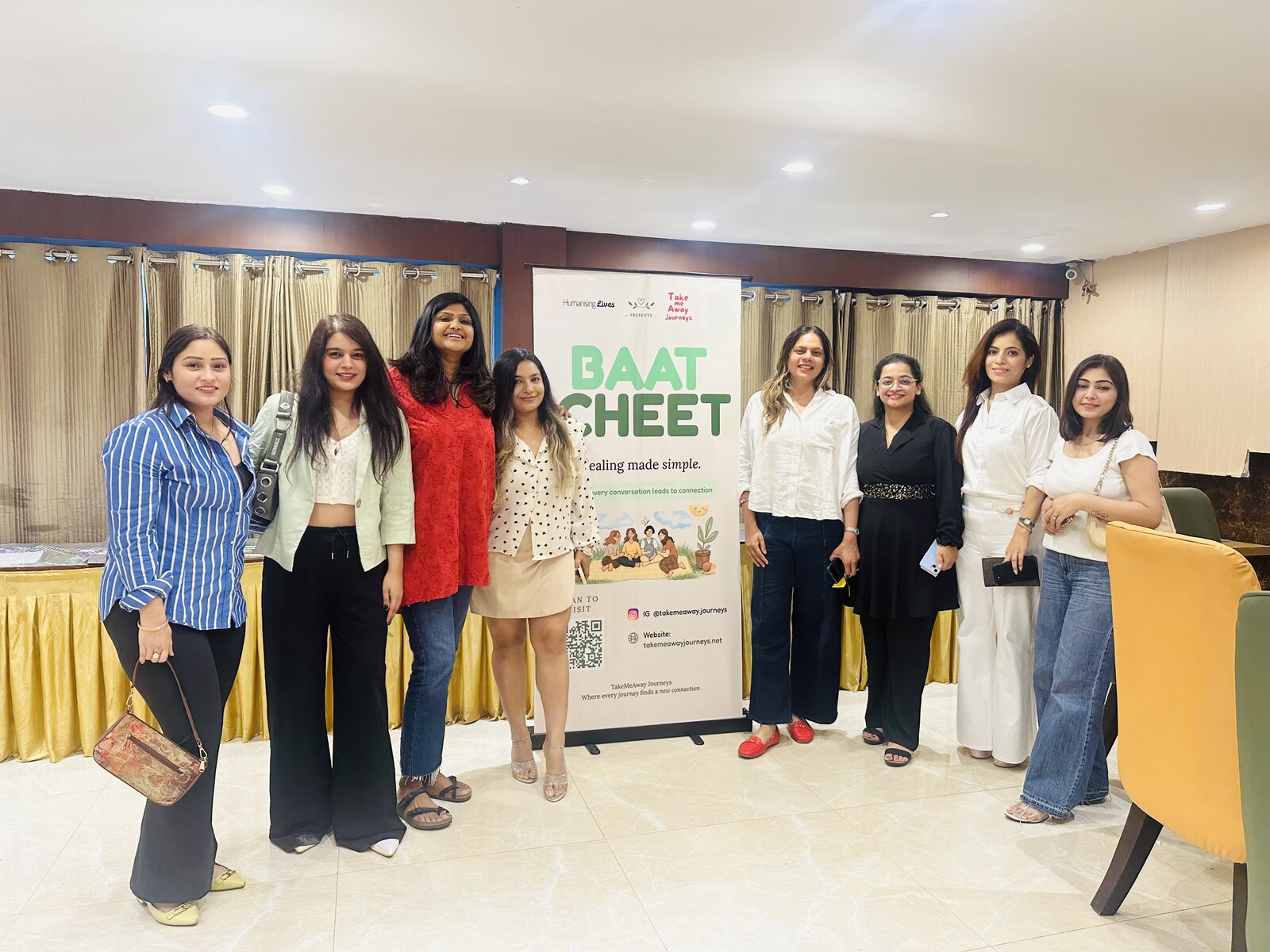 Guests together at a Baatcheet in-person circle